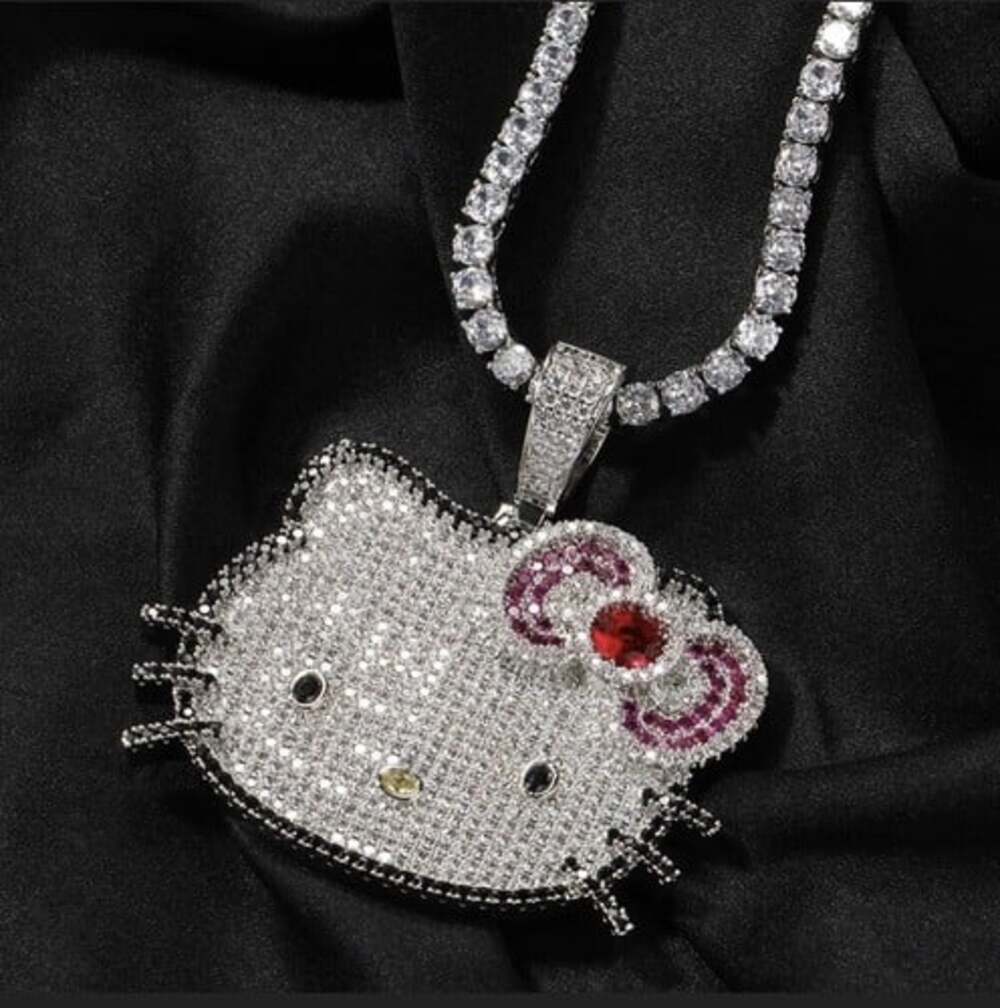 Hello Kitty Tennis Chain , Silver Hello Kitty Necklace